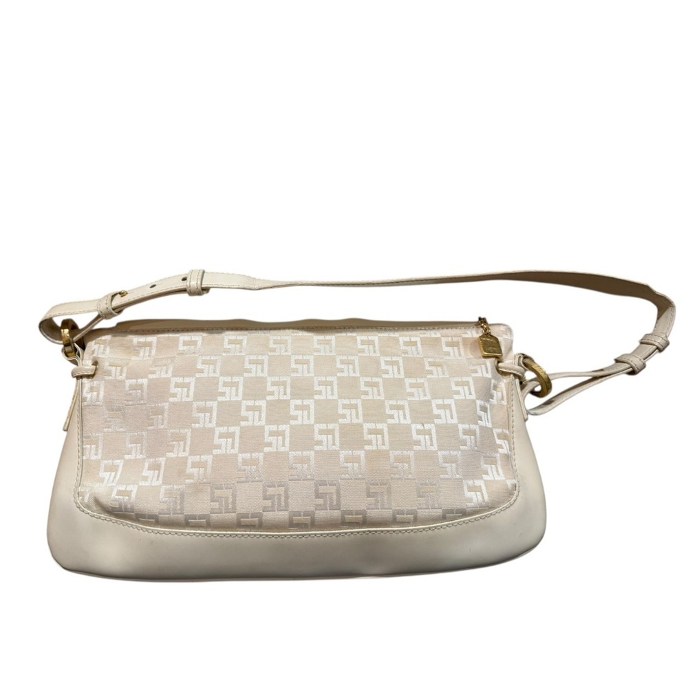🔻St. John Ivory Logo Jacquard Baguette Shoulder Bag Y2K Made in Italy - Picture 8 of 11